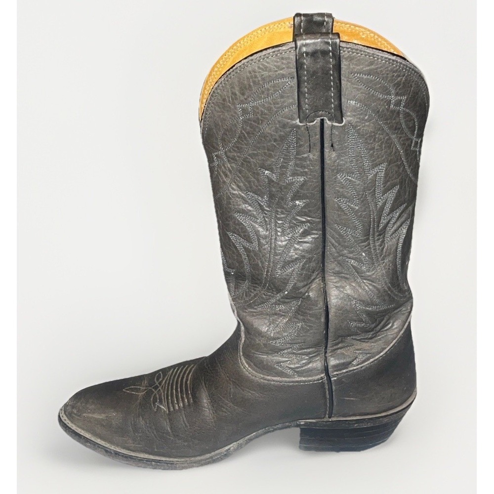 Vintage Nocona USA Made Cowboy Boots Gray Leather Almond Toe 8EE